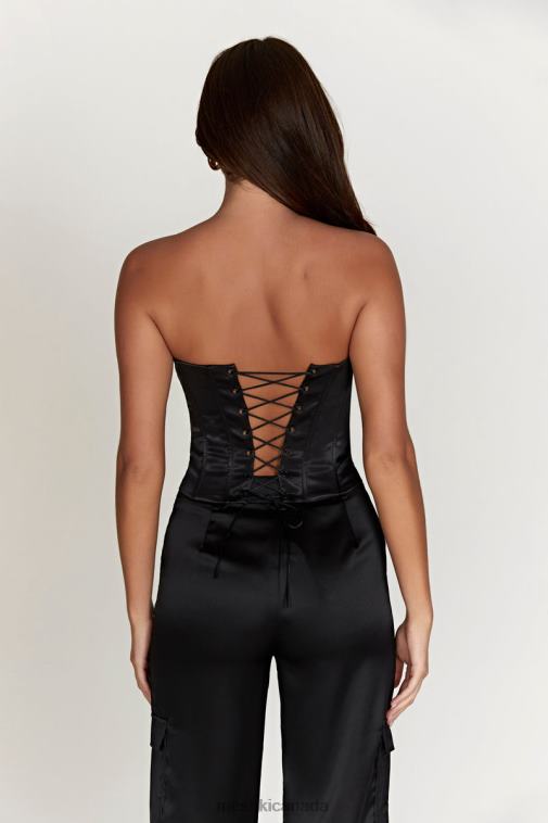 Meshki Black Amaya Lace Up Corset Top Clothing JN88N995