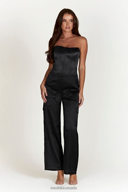 Meshki Black Amaya Lace Up Corset Top Clothing JN88N995