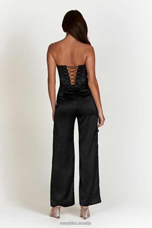 Meshki Black Amaya Lace Up Corset Top Clothing JN88N995