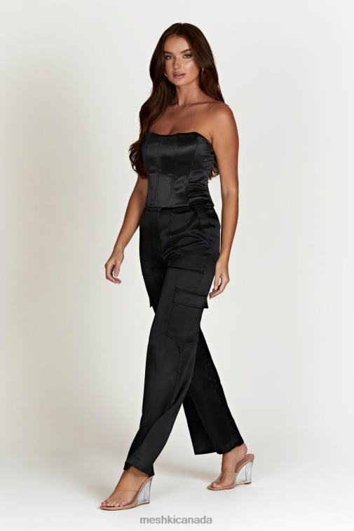 Meshki Black Amaya Lace Up Corset Top Clothing JN88N995