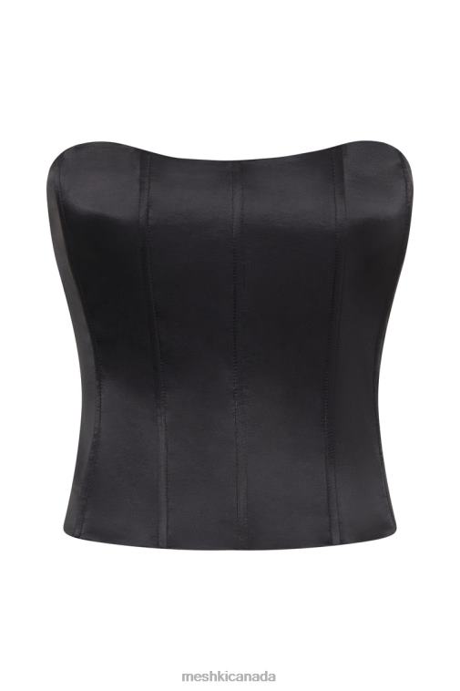 Meshki Black Amaya Lace Up Corset Top Clothing JN88N995