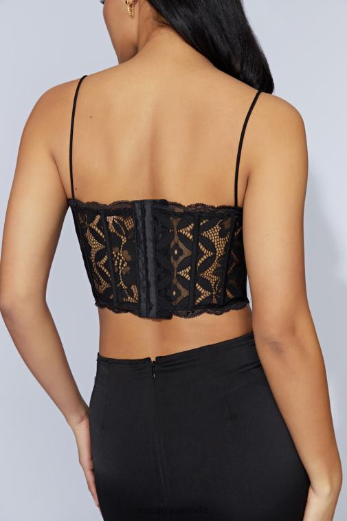 Meshki Black Bellamy Scallop Lace Bodice Clothing JN88N1016