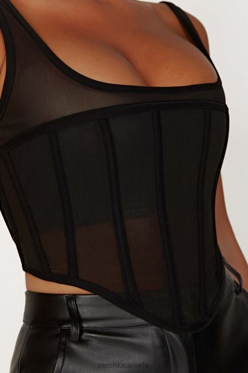 Meshki Black Delaney Corset Bustier Clothing JN88N875