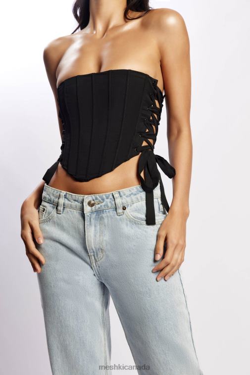 Meshki Black Elizabeth Strapless Corset Top Clothing JN88N1119