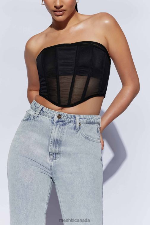 Meshki Black Helen Strapless Corset Bustier Clothing JN88N1035