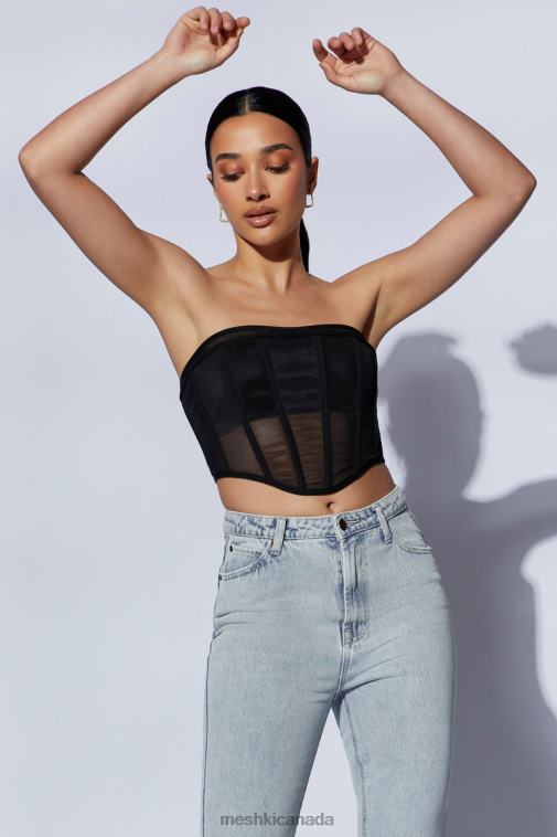 Meshki Black Helen Strapless Corset Bustier Clothing JN88N1035