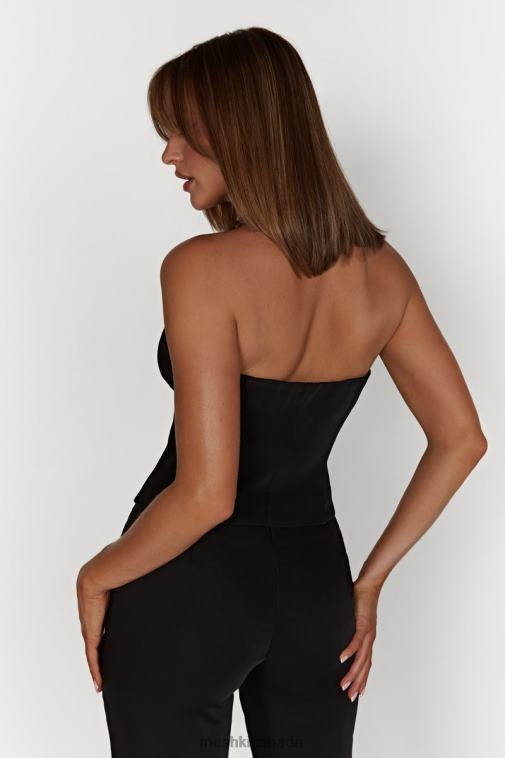 Meshki Black Janayia Pointed Corset Top Clothing JN88N854