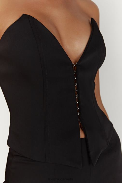 Meshki Black Janayia Pointed Corset Top Clothing JN88N854