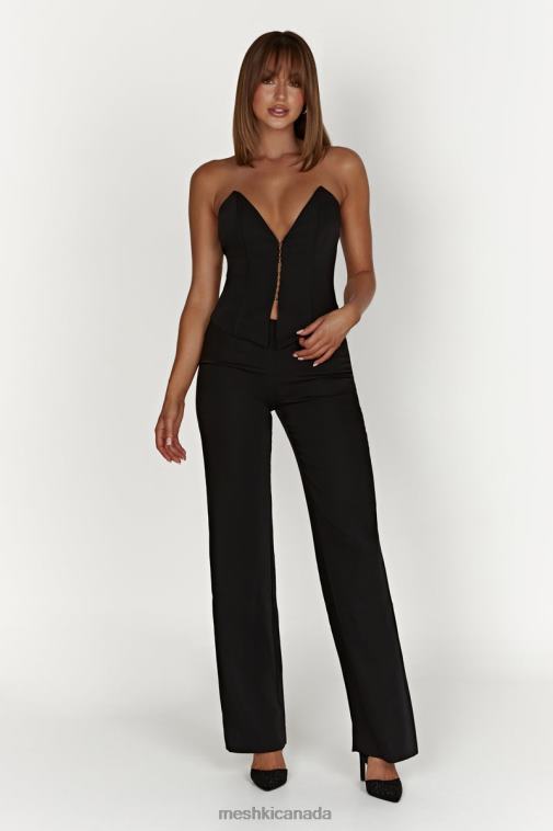 Meshki Black Janayia Pointed Corset Top Clothing JN88N854