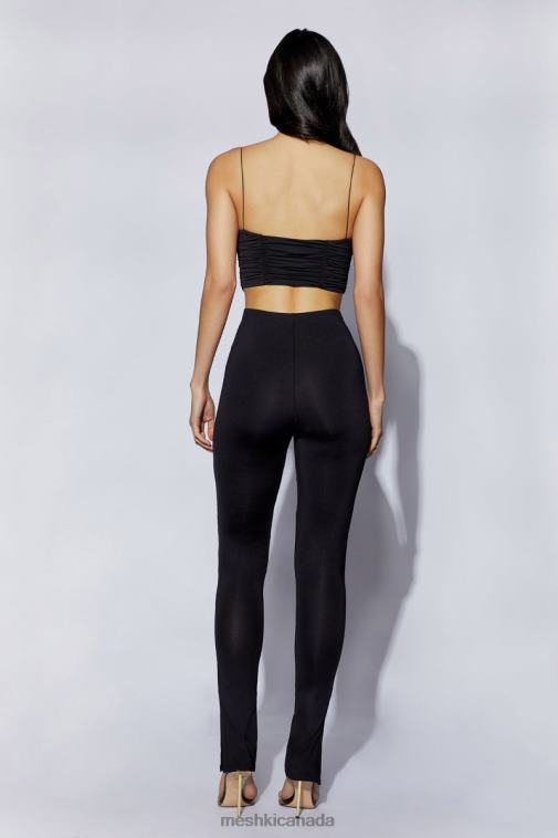 Meshki Black Magenta Ruched Corset Top Clothing JN88N1102