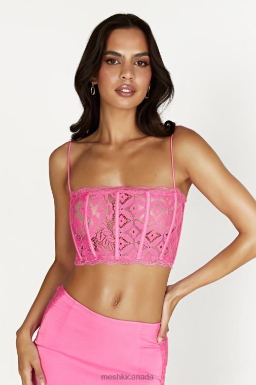 Meshki Bubblegum Pink Bellamy Scallop Lace Bodice Clothing JN88N1019