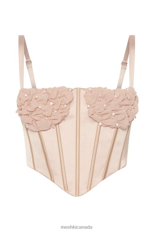 Meshki Champagne Kristy Shirring Bust Corset Top Clothing JN88N1085