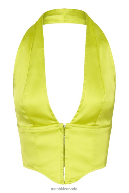 Meshki Fresh Green Mallory Satin Corset Top Clothing JN88N1045