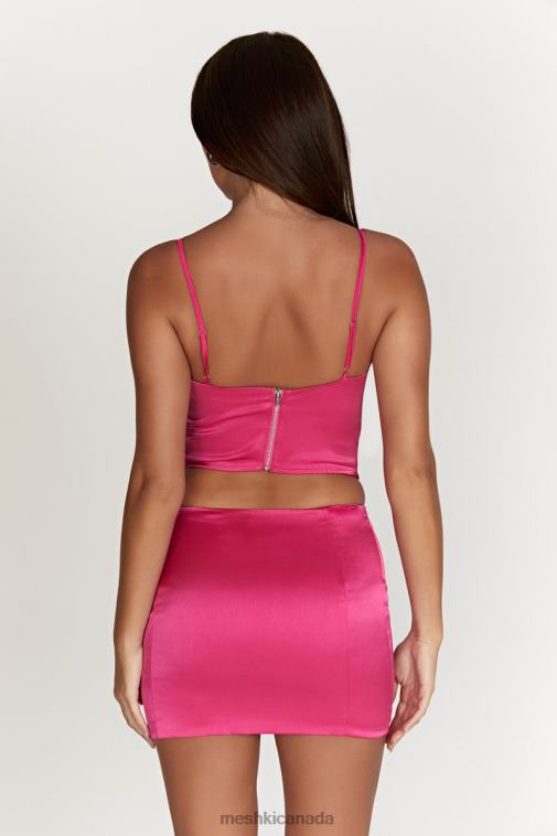 Meshki Fuchsia Desirie Longline Corset Top Clothing JN88N997
