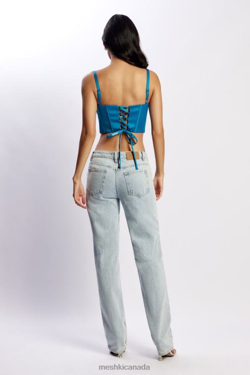 Meshki Marine Blue Kristy Shirring Bust Corset Top Clothing JN88N975