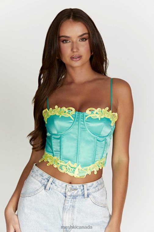 Meshki Mint Tatiana Corset Top With Lace Clothing JN88N998