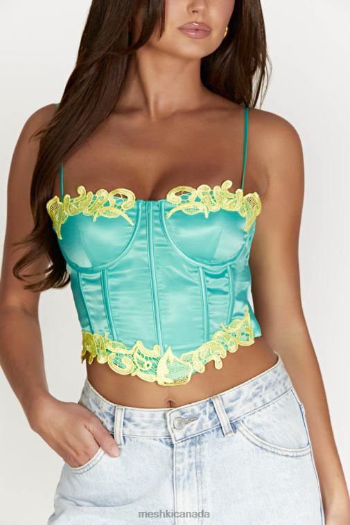 Meshki Mint Tatiana Corset Top With Lace Clothing JN88N998