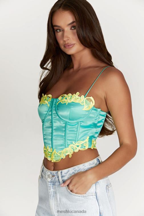 Meshki Mint Tatiana Corset Top With Lace Clothing JN88N998
