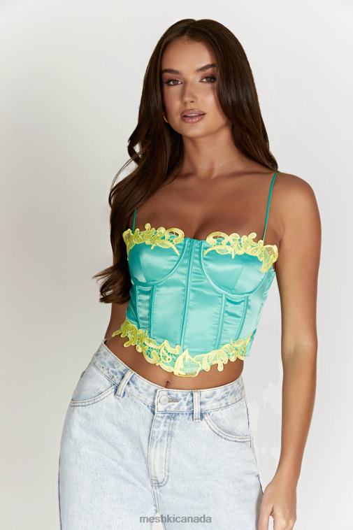 Meshki Mint Tatiana Corset Top With Lace Clothing JN88N998