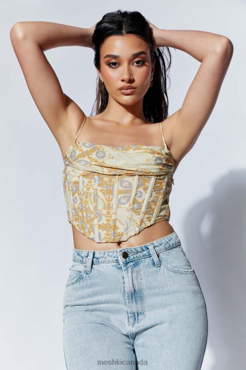 Meshki Persian Print Cyra Corset Top Clothing JN88N972