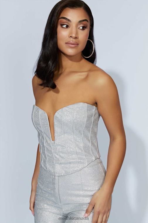 Meshki Silver Felicity Shimmer Corset Clothing JN88N885