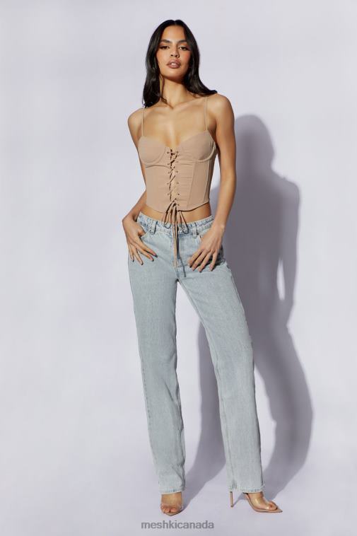 Meshki Taupe Janice Longline Corset Top Clothing JN88N1022