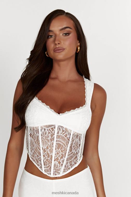 Meshki White Aisha Lace Corset Top Clothing JN88N886