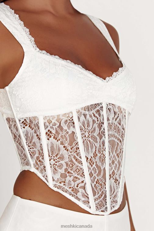 Meshki White Aisha Lace Corset Top Clothing JN88N886