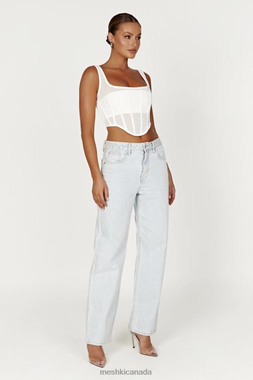 Meshki White Delaney Corset Bustier Clothing JN88N907