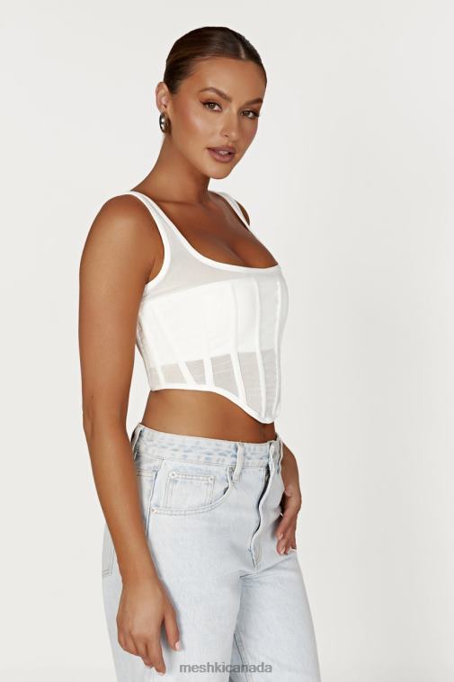 Meshki White Delaney Corset Bustier Clothing JN88N907