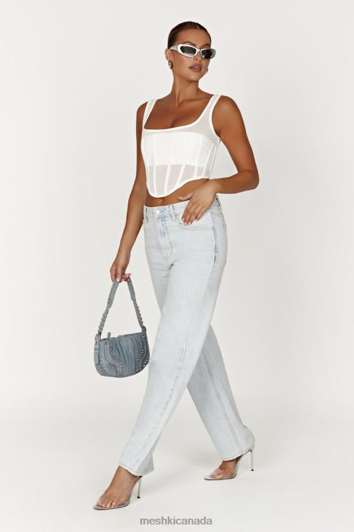 Meshki White Delaney Corset Bustier Clothing JN88N907