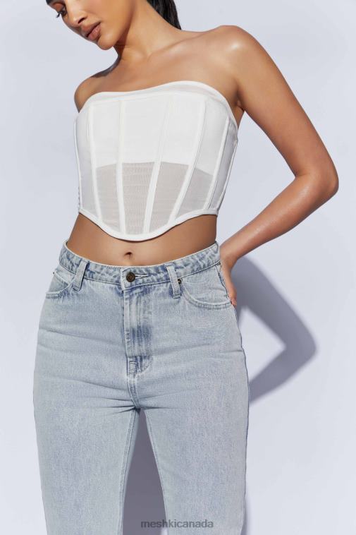 Meshki White Helen Strapless Corset Bustier Clothing JN88N1031