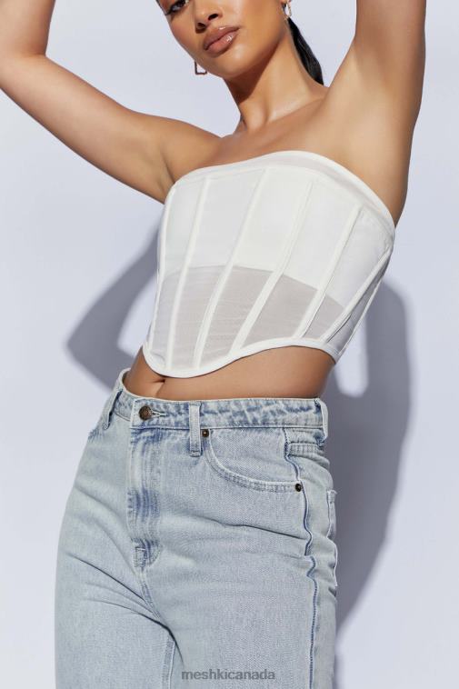 Meshki White Helen Strapless Corset Bustier Clothing JN88N1031