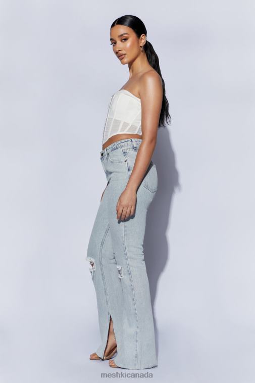 Meshki White Helen Strapless Corset Bustier Clothing JN88N1031