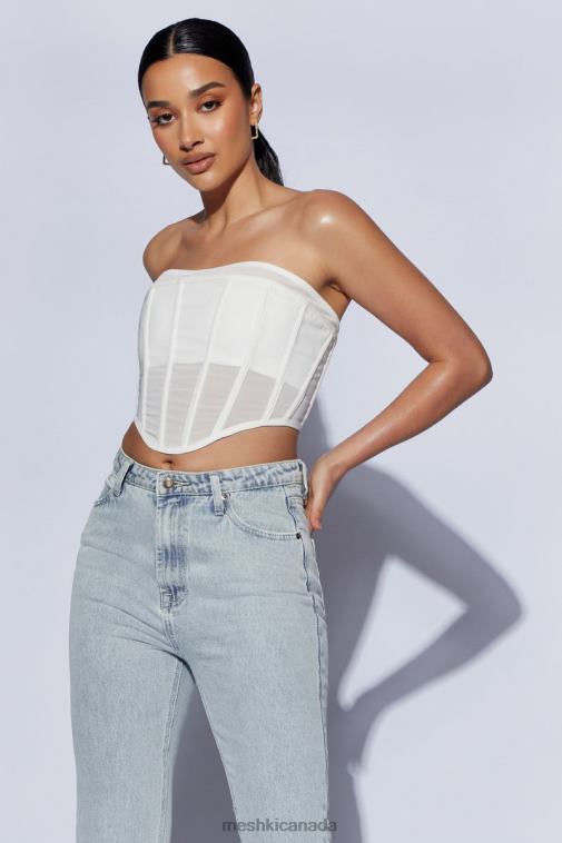 Meshki White Helen Strapless Corset Bustier Clothing JN88N1031