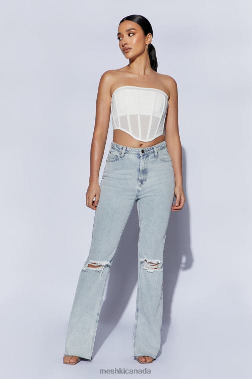 Meshki White Helen Strapless Corset Bustier Clothing JN88N1031