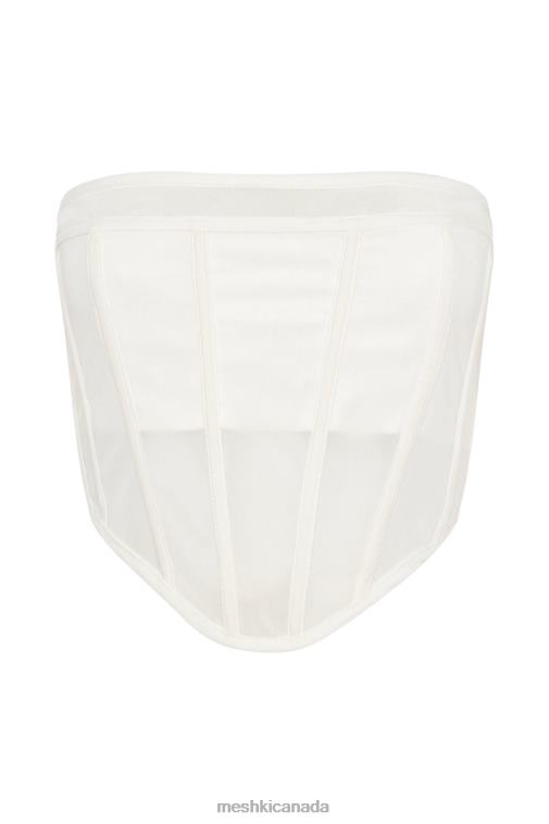 Meshki White Helen Strapless Corset Bustier Clothing JN88N1031