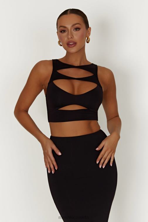 Meshki Black Chloe Cut Out Crop Top Clothing JN88N855