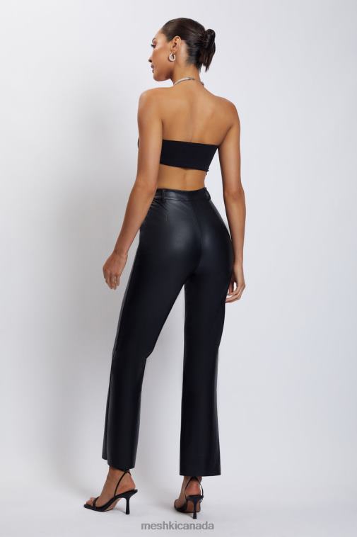 Meshki Black Lea Diamante Chain Halter Neck Crop Top Clothing JN88N1132