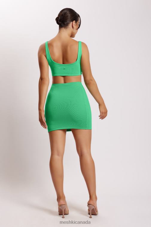 Meshki Bright Green Jemma Scoop Neck Super Crop Top Clothing JN88N1162