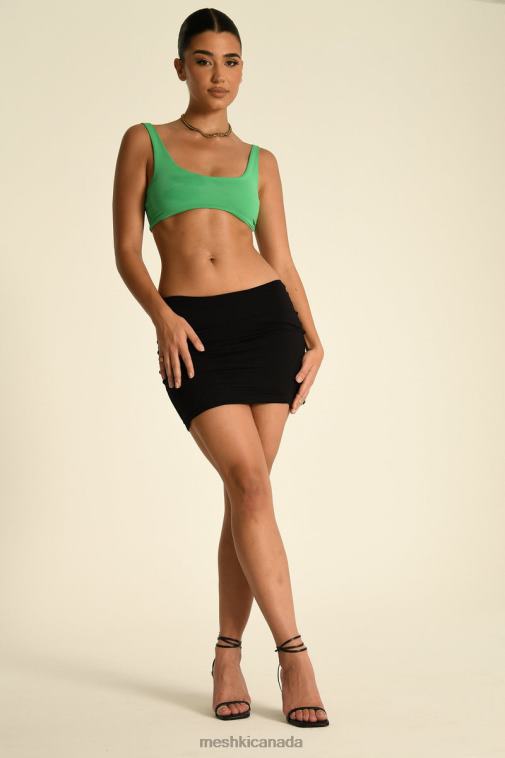 Meshki Bright Green Jemma Scoop Neck Super Crop Top Clothing JN88N1162