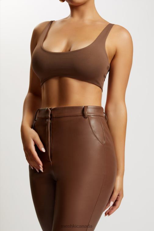 Meshki Chocolate Jemma Scoop Neck Super Crop Top Clothing JN88N1150