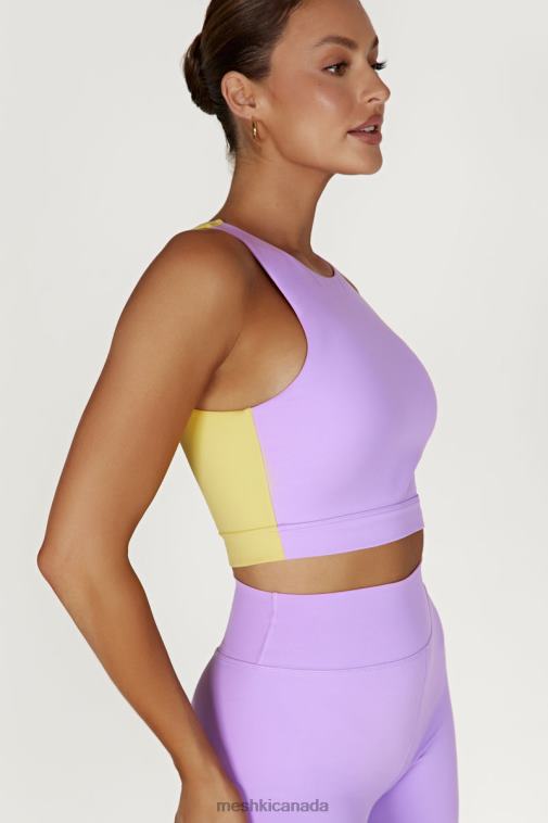 Meshki Lilac/Yellow Lori Two Tone Racer Crop Top Clothing JN88N1075