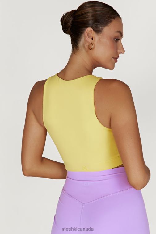 Meshki Lilac/Yellow Lori Two Tone Racer Crop Top Clothing JN88N1075