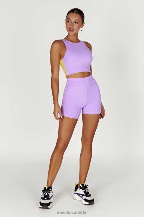 Meshki Lilac/Yellow Lori Two Tone Racer Crop Top Clothing JN88N1075