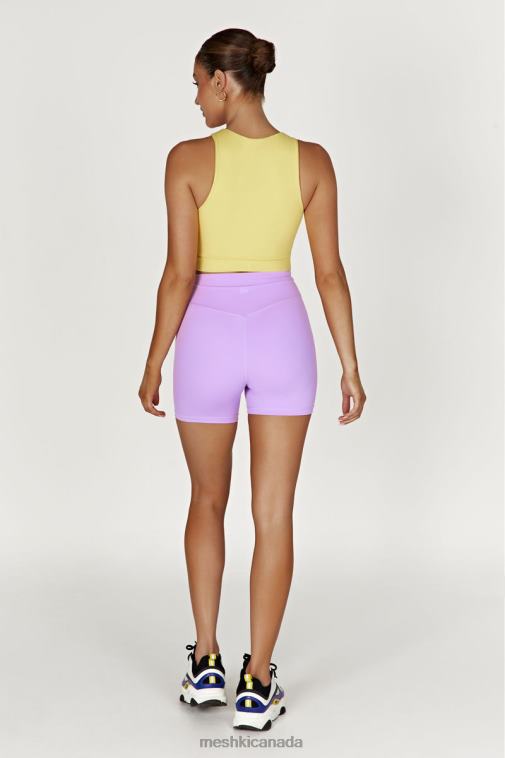 Meshki Lilac/Yellow Lori Two Tone Racer Crop Top Clothing JN88N1075