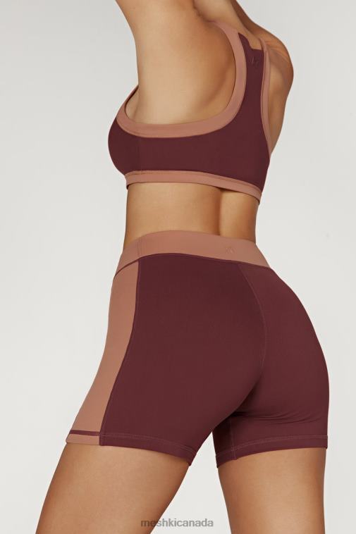 Meshki Mahogany/Tan Lori Two Tone Racer Crop Top Clothing JN88N1094