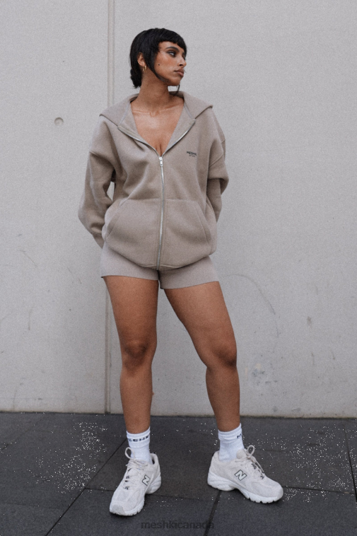 Meshki Cement Corrie Zip Through Hoodie Clothing JN88N930