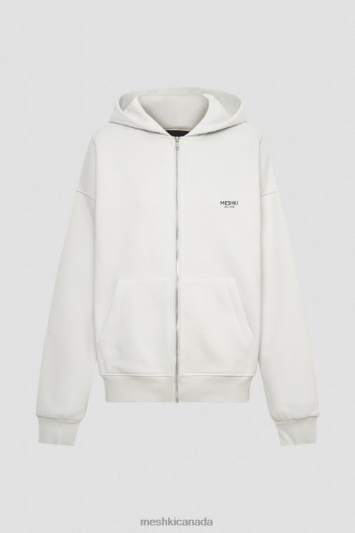 Meshki Smoke Grey Corrie Zip Through Hoodie Clothing JN88N880