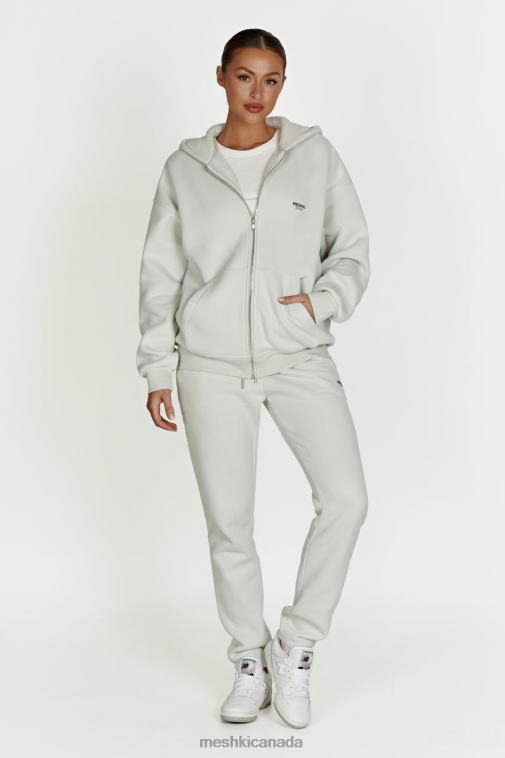 Meshki Smoke Grey Corrie Zip Through Hoodie Clothing JN88N880